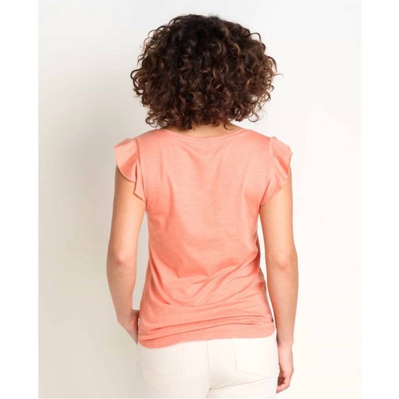 Toad&Co Rufflita II T-Shirt - Women's XS in papaya organic cotton - Picture 2 of 7